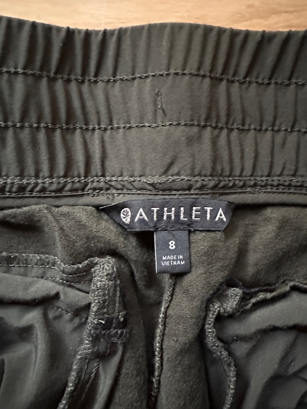 Athleta Cabo Olive Green Linen Joggers 8 - Picture 4 of 6